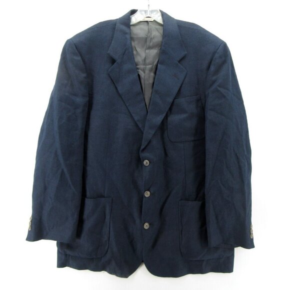 VINTAGE Eddie Bauer Sport Coat 44 Tall AKA Blazer Linen Safari Jacket - Picture 1 of 14